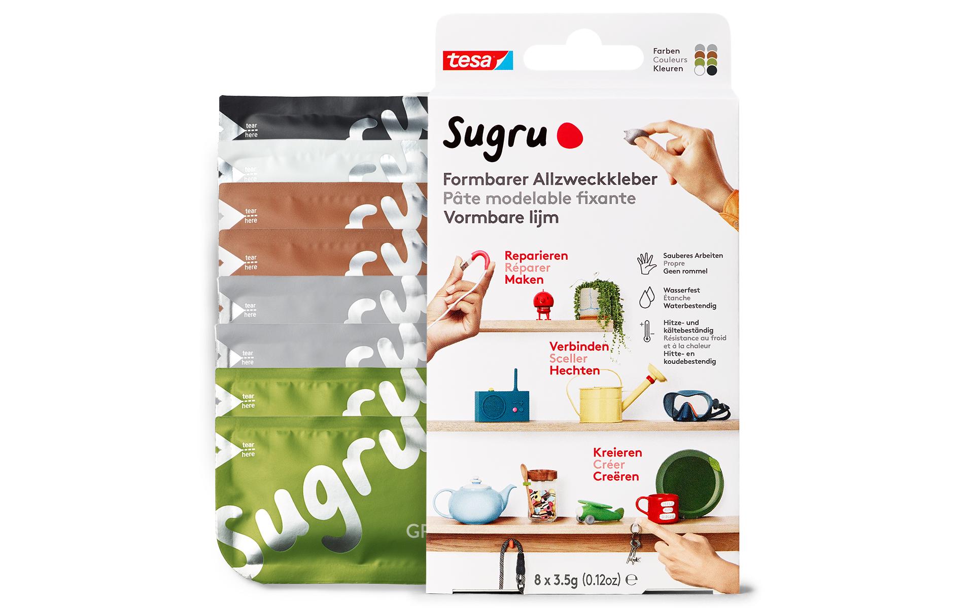 tesa Sugru Formbarer Allzweckkleber 8x 3,5 g Verschiedene Farben
