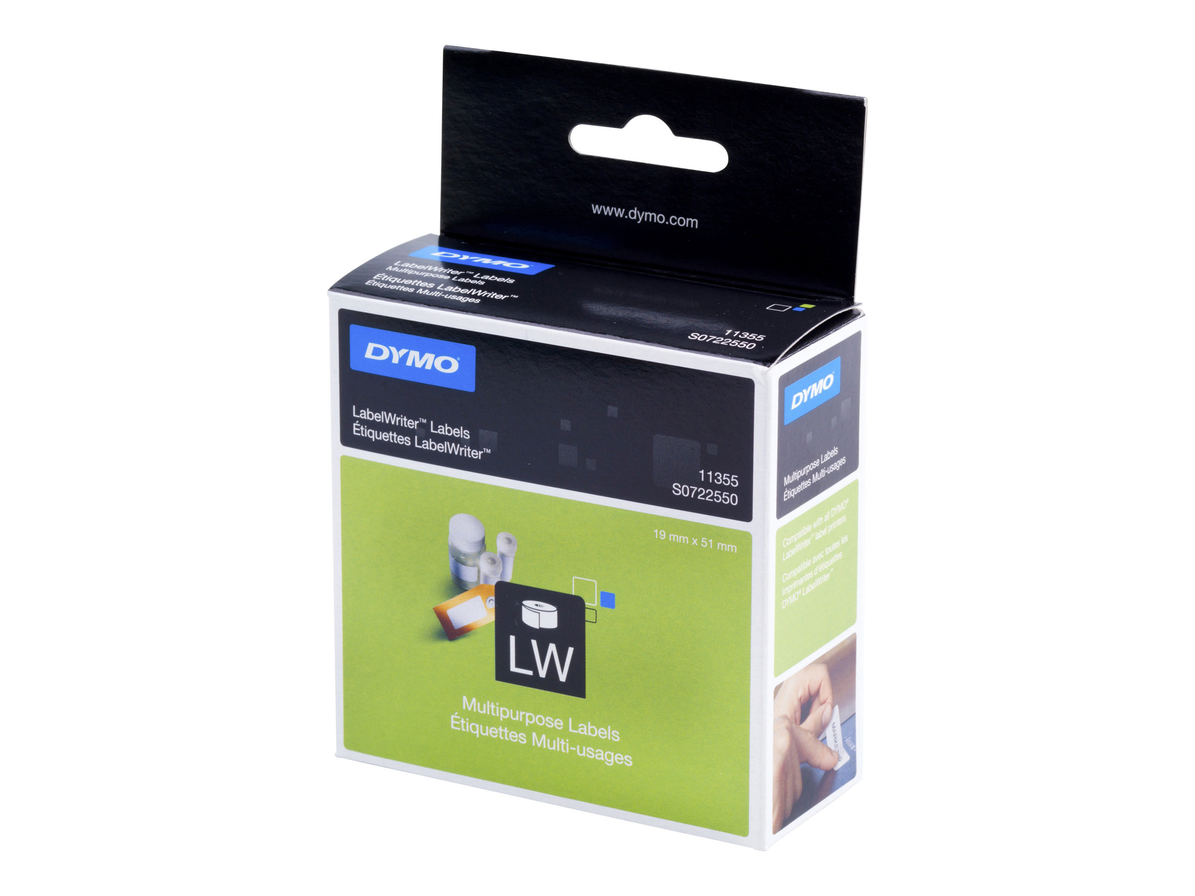 DYMO LabelWriter MultiPurpose Mehrzwecketiketten 19 x 51 mm 500 Stück Weiß
