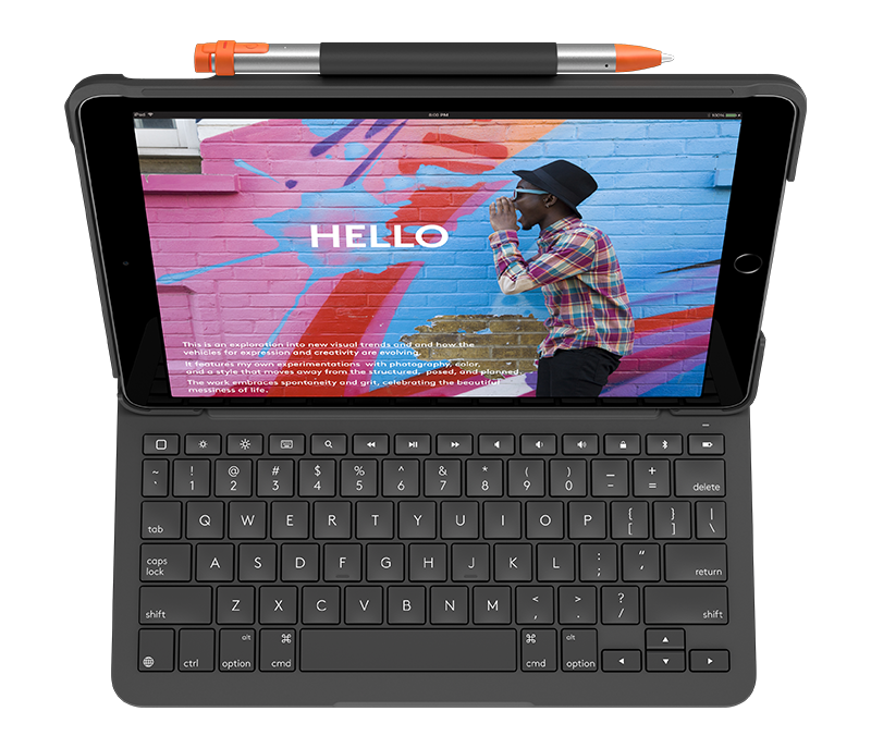 Logitech Slim Folio AZERTY Französisch Bluetooth Graphit