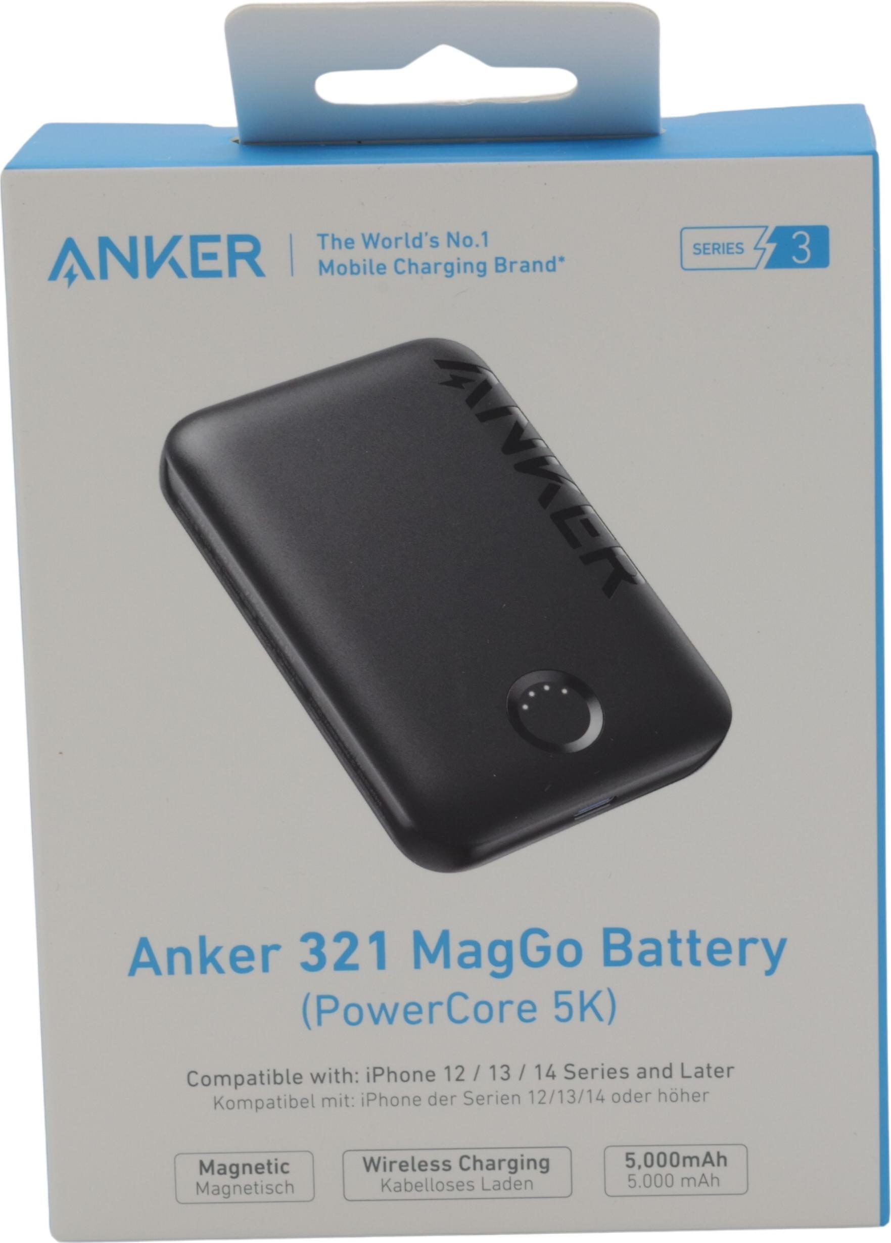 Anker MagGo PowerCore 5000 Induktive Power Bank 5000 mAh 7.5 W USB-C Schwarz