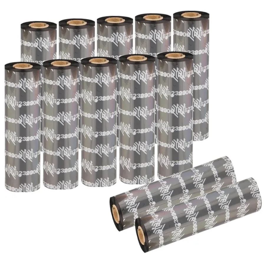 Thermotransferbänder, Zebra, 2300, Wachs, 40mm, 450m, Außen, Schwarz (02300BK04045)