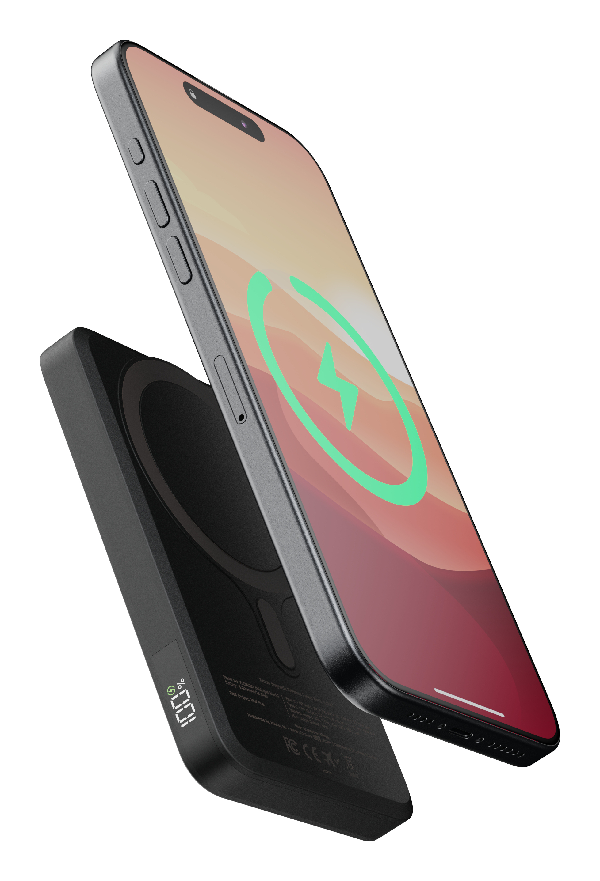 Xtorm Fuel Series 5 Magnetic Wireless Powerbank 5.000 mAh 15W Qi 18W USB-C Midnight Schwarz