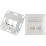 S/CONN maximum connectivity Netzwerkdose-Anschlussdose für Keystone, 2-Fach DESIGFÄHIG (08-10100)