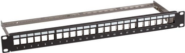 EFB-Elektronik Verteilerfeld 48,30cm (19") 1HE, 24-Port, schwarz mit 24x RJ45 Keystone Slimline Cat.6A Hersteller: EFB Elektronik (B37200100TS.24)