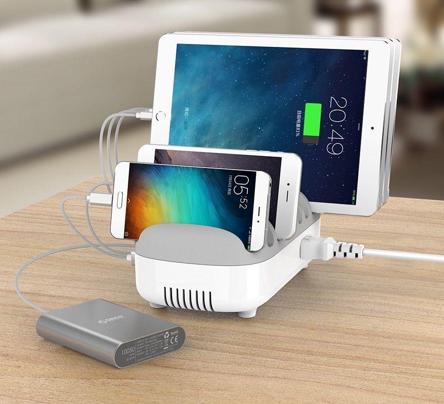 Compulocks 10 Port USB Ladestation mit UK-Netzstecker Grau Weiß