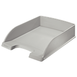 Esselte-Leitz LEITZ Briefablage Plus Standard, A4, Polystyrol, grau senkrecht oder versetzt stapelbar, großer Greifausschnitt, - 5 Stück (5227-00-85)