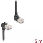 Delock RJ45 Netzwerkkabel Cat.6A S/FTP Slim 90° oben / unten gewinkelt 5 m schwarz (80296)
