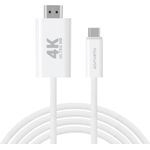 4smarts 540955. Kabellänge: 2 m, Anschluss 1: USB C, Steckverbinder 1 Geschlecht: Männlich, Anschluss 2: HDMI Typ A (Standard), Steckverbinder 2 Geschlecht: Männlich, Produktfarbe: Weiß (540955)