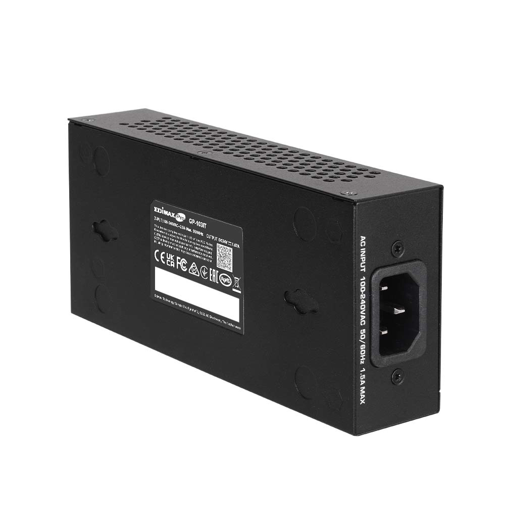Edimax Pro GP-103IT Gigabit PoE++ Injector 90 W Schwarz