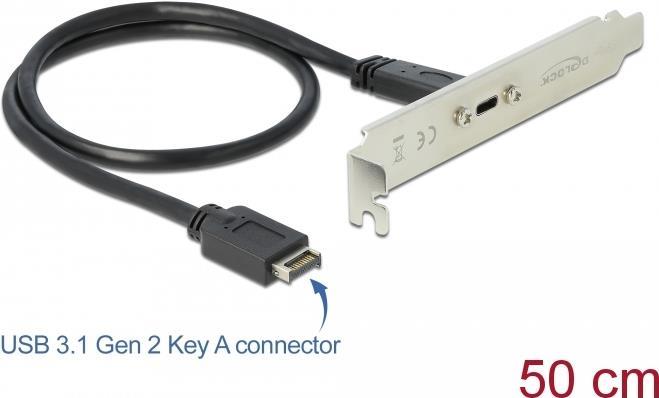 Delock USB 3.1 Gen 2 Slotblech mit 1 x USB Type-C™ Port (89936)