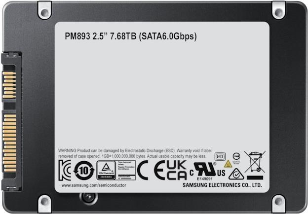 Samsung PM893 MZ-7L37T600 SSD 7,68TB intern 2.5