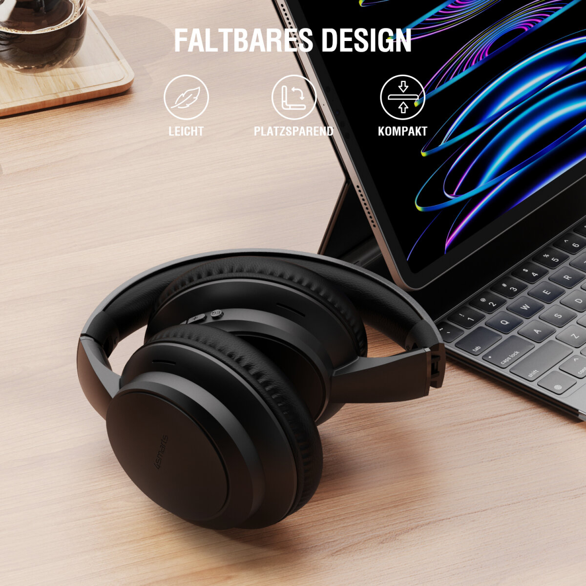 4smarts SkyBuds Wave Over-Ear Bluetooth Kopfhörer Schwarz