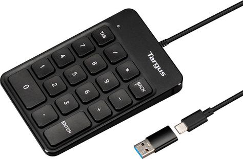 Targus AKP13GL USB Numerische Tastatur Wired Numeric Keypad Schwarz 18 Tasten