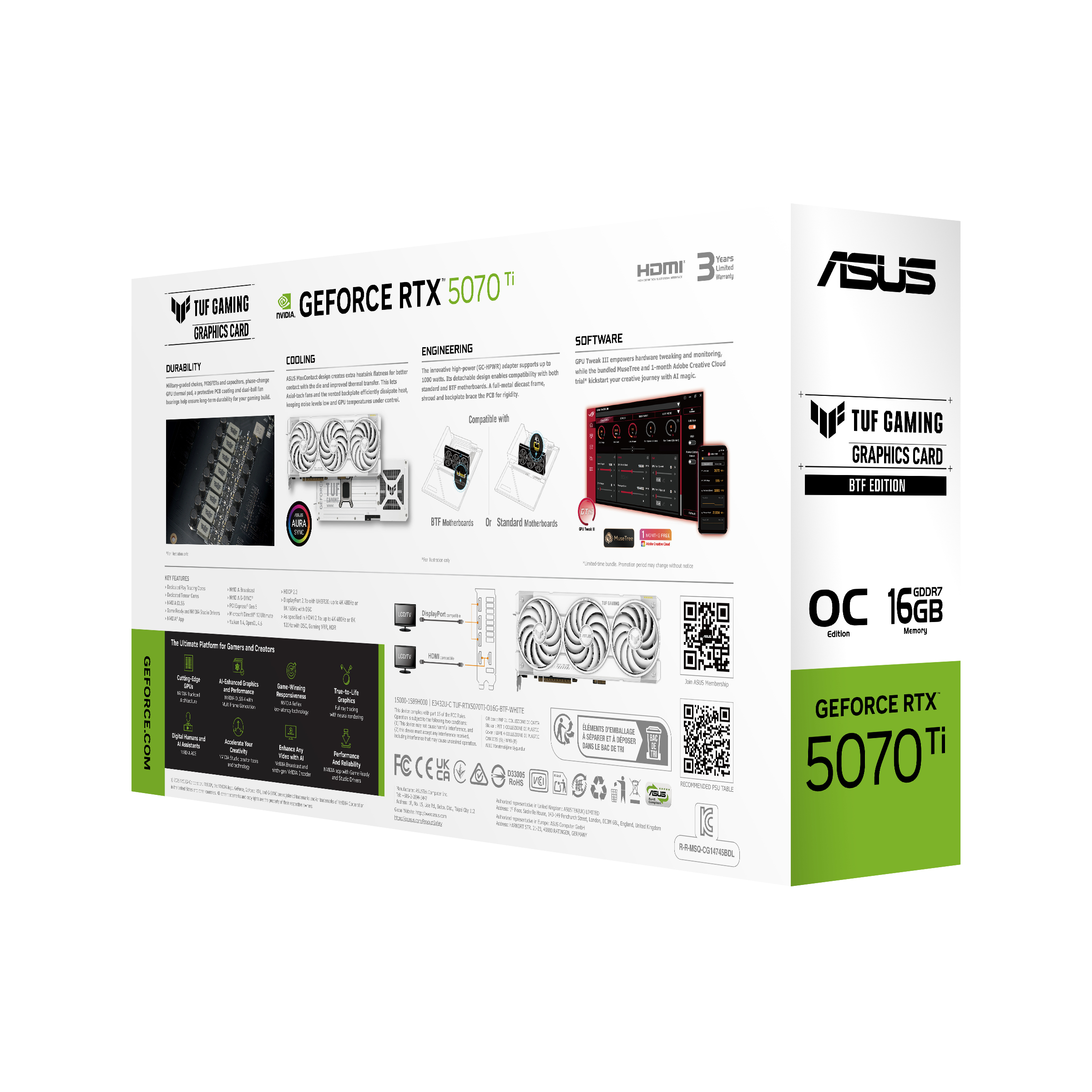 ASUS TUF Gaming GeForce RTX 5070 Ti 16 GB GDDR7 OC Edition Grafikkarte Grau