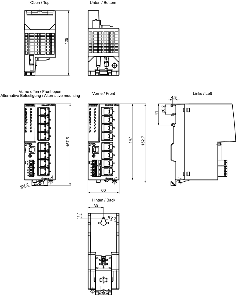 Siemens SCALANCE XC208 Managed Switch 8 Ports RJ-45
