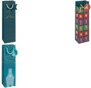 sigel Weihnachts-Flaschentüte "Cut-out style", Feinpapier Geschenktasche aus Papier, 157 g/qm, Oberfläche matt, - 1 Stück (GT048)