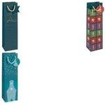 sigel Weihnachts-Flaschentüte "Cut-out style", Feinpapier Geschenktasche aus Papier, 157 g/qm, Oberfläche matt, - 1 Stück (GT048)
