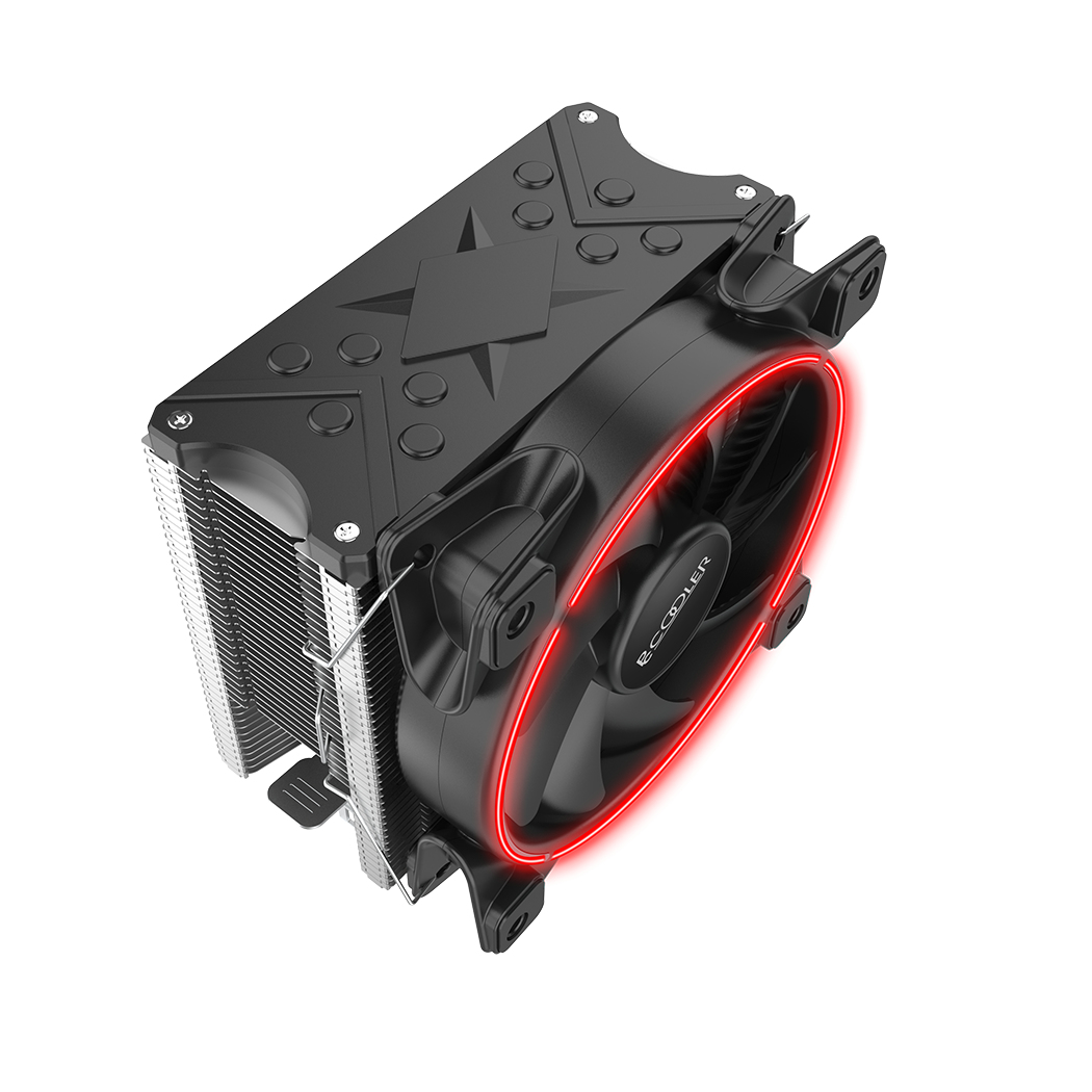 PCCOOLER GI-X5 CPU-Kühler 12 cm 1800 RPM Aluminium Rot