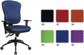 Topstar Bürodrehstuhl "Wellpoint 30 SY", Stoffbezug: blau extra hohe, konturgeformte Rückenlehne, komfortabler-extra (8060 BD6)