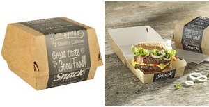 PAPSTAR Burgerbox "pure", Maße: 115 x 110 x 70 mm, groß aus FSC-zertifiziertem Frischfaserkarton, fettdicht, - 1 Stück (85823)