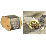 PAPSTAR Burgerbox "pure", Maße: 115 x 110 x 70 mm, groß aus FSC-zertifiziertem Frischfaserkarton, fettdicht, - 1 Stück (85823)