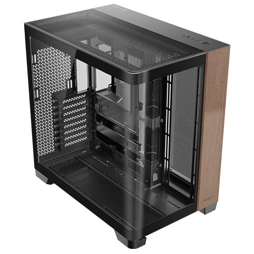 Antec Constellation Series C8 Curve Wood Full-Tower E-ATX Gehäuse mit Glasfenster Schwarz/Holz