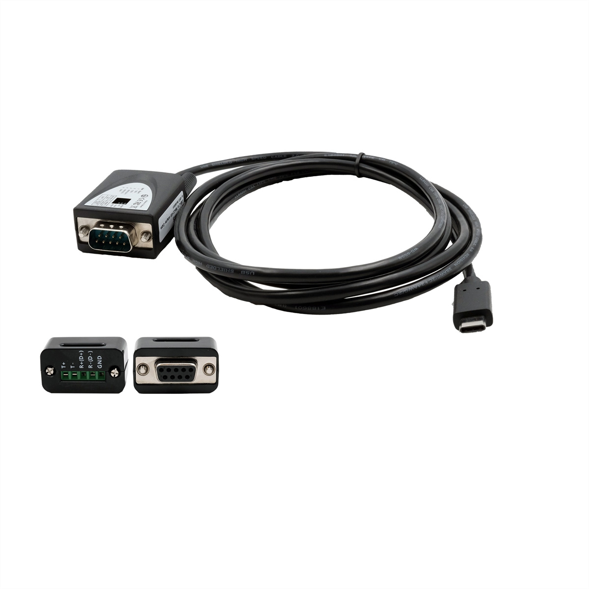 Exsys EX-2346IS USB-C auf RS-422/485 Kabel 1,8 m mit Überspannungsschutz Schwarz