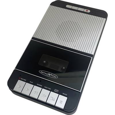 Reflexion CCR8018 Tragbarer Kassettenrecorder mit USB-MP3-Aufnahme schwarz/grau
