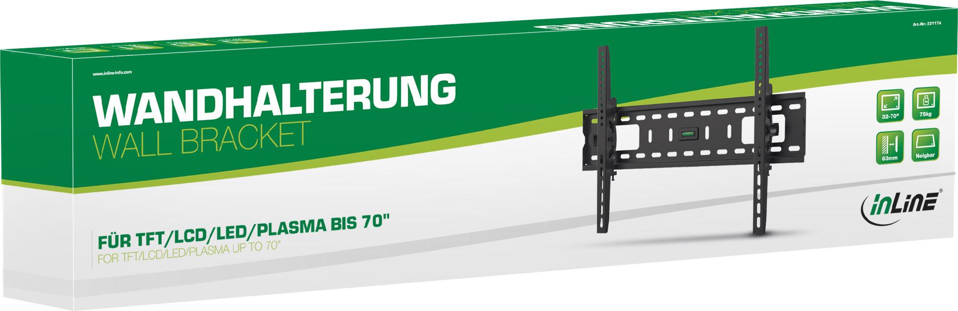InLine Wandhalterung für Flachbildschirme 32-60" max. 75 kg Schwarz
