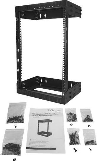 StarTech.com 15HE Wandmontage Open Frame Server-Rack 19" Einstellbare Tiefe Schwarz