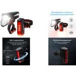 FISCHER FAHRRAD Fahrradbeleuchtung Set PLUS 110 + TWIN STOP LED Schwarz (50686)