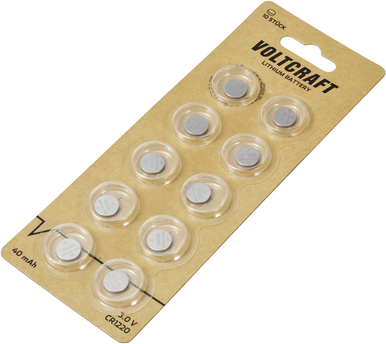 Voltcraft Knopfzelle CR 1220 3 V 10 St. 40 mAh Lithium VC-12209090 (VC-12209090)