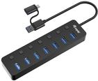 Equip USB-Hub 7-Port 3.2 ->7x3.2 inkl USB-C Adapter schwarz (128965)