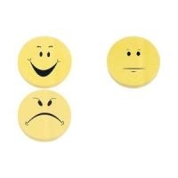 magnetoplan Bewertungssymbole Smilies positiv, rund Durchmesser: 100 mm, Farbe: gelb - schwarz (1111562)