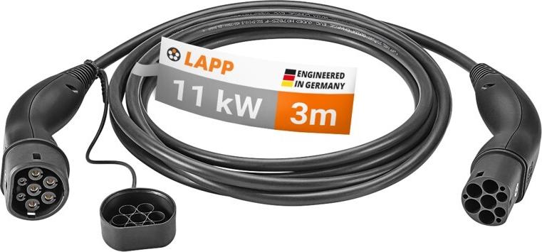 Lapp Ladekabel Mode 3 Type 2 bis 11 kW 3 m Schwarz