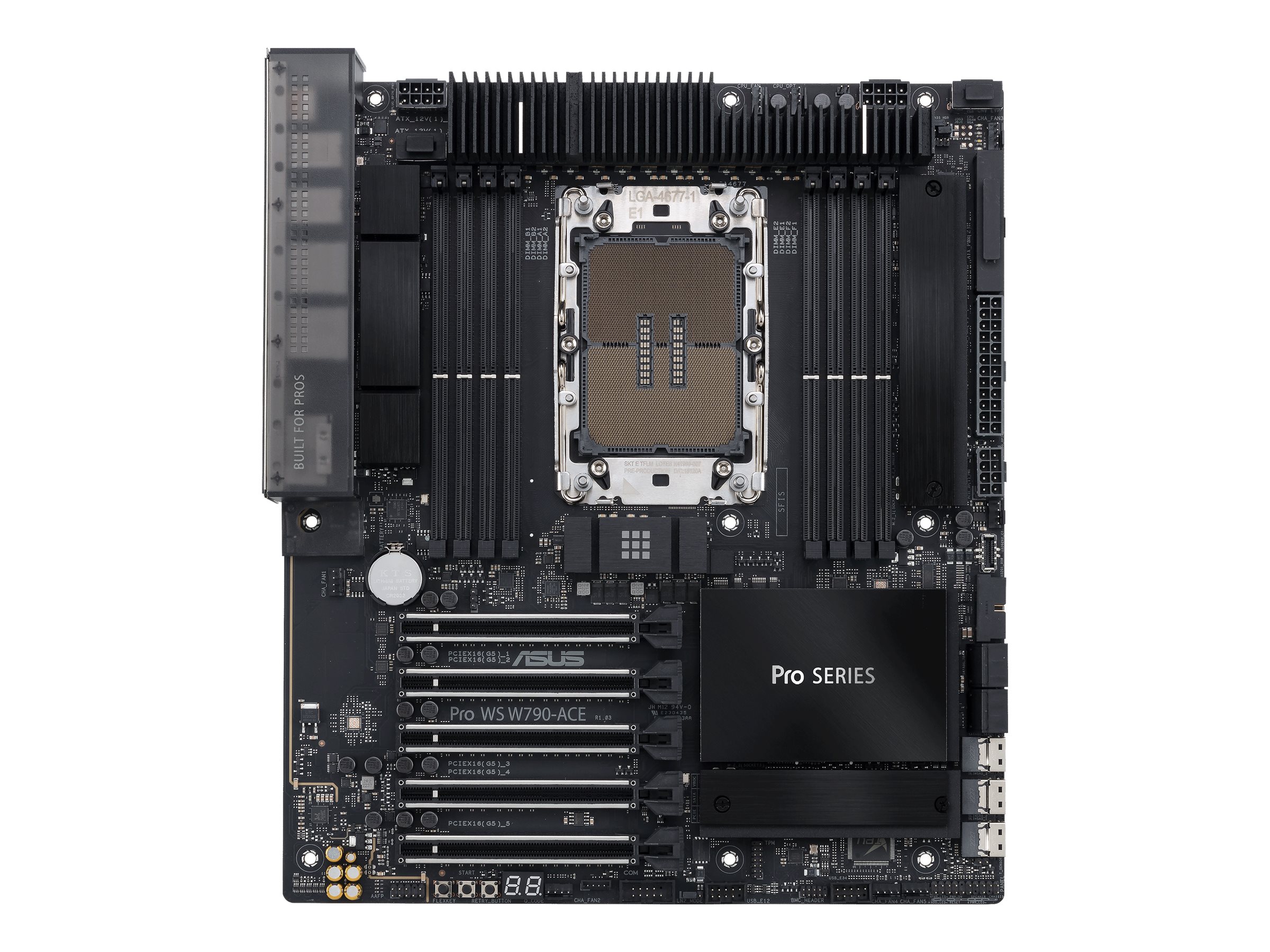 ASUS PRO WS W790-ACE Workstation-Mainboard, Sockel LGA4677, Intel W790 Chipsatz, DDR5, SSI CEB, Schwarz