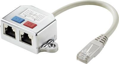 Renkforce RJ45 Netzwerk T-Adapter CAT 6 [2x RJ45-Buchse - 1x RJ45-Stecker] 15.00 cm Metall (RF-4538138)