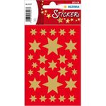 HERMA Weihnachts-Sticker DECOR "Sterne", sortiert, gold sortiert in verschiedenen Größen, selbstklebend, Folie (3927)