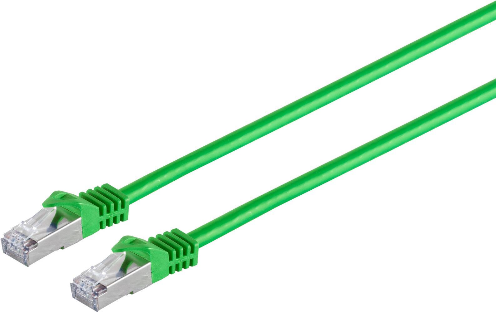 Netzwerkkabel-RJ45 Patchkabel S/FTP,PIMF, RohkabelCat.7 Rohkabel Halogenfrei, grün, 2,0m (75512-G)