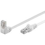 Wentronic Goobay CAT 5e Patchkabel 1x 90° gewinkelt, F/UTP, Weiß, 5 m - CCA Kupfergemisch, 1x RJ45-Stecker 90° (8P8C) (94182)