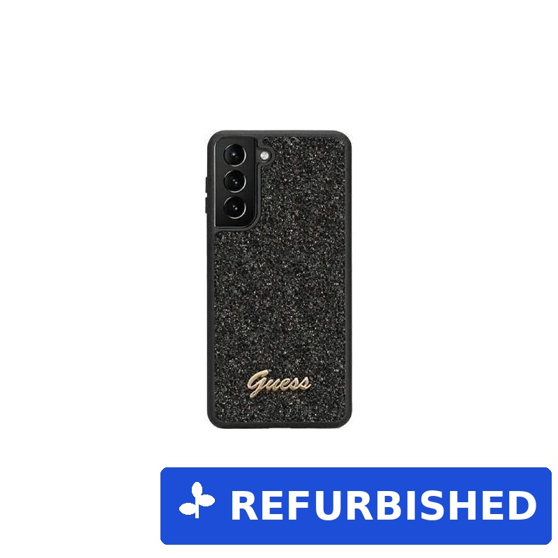 Guess Glitter Script Case für Samsung Galaxy S23 - black (GUHCS23SHGGSHK) (geöffnet)