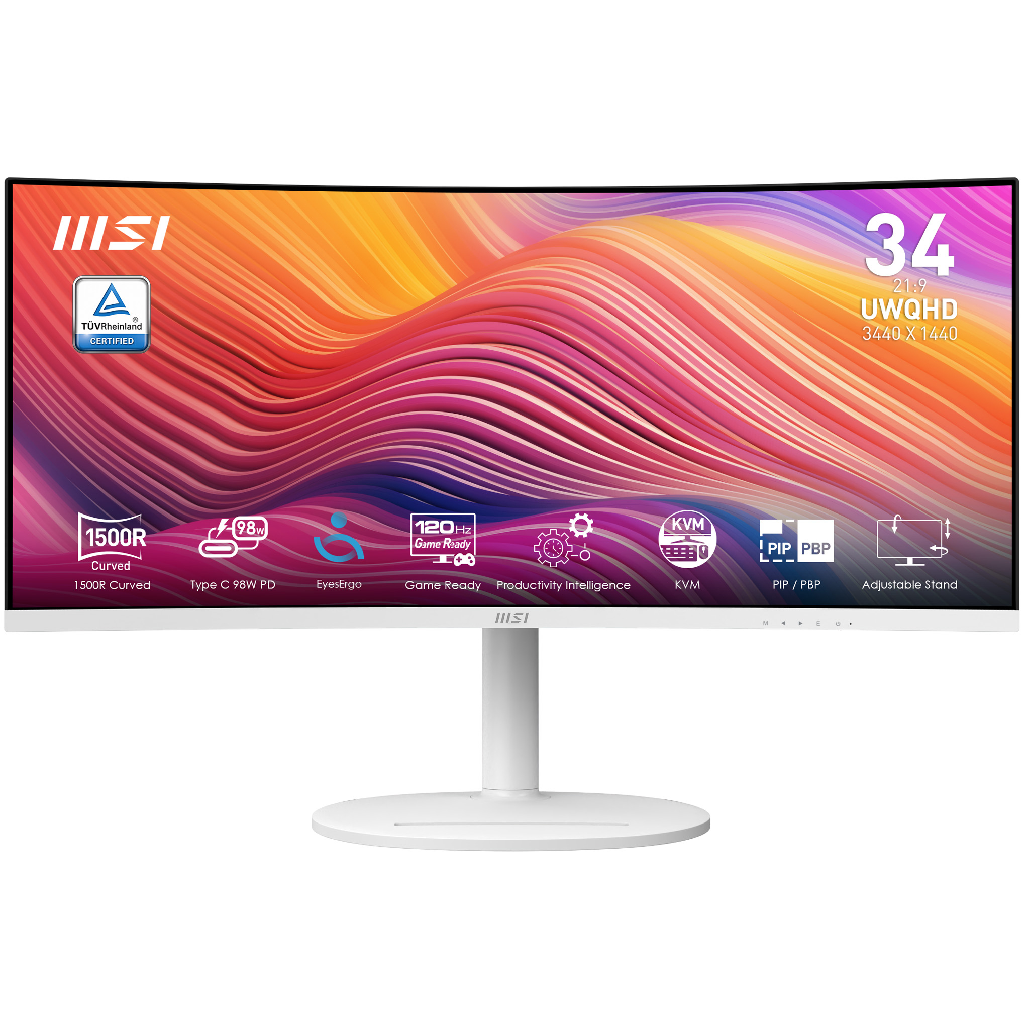 MSI Modern MD342CQPWDE 34" VA 3440 x 1440 120 Hz Weiß