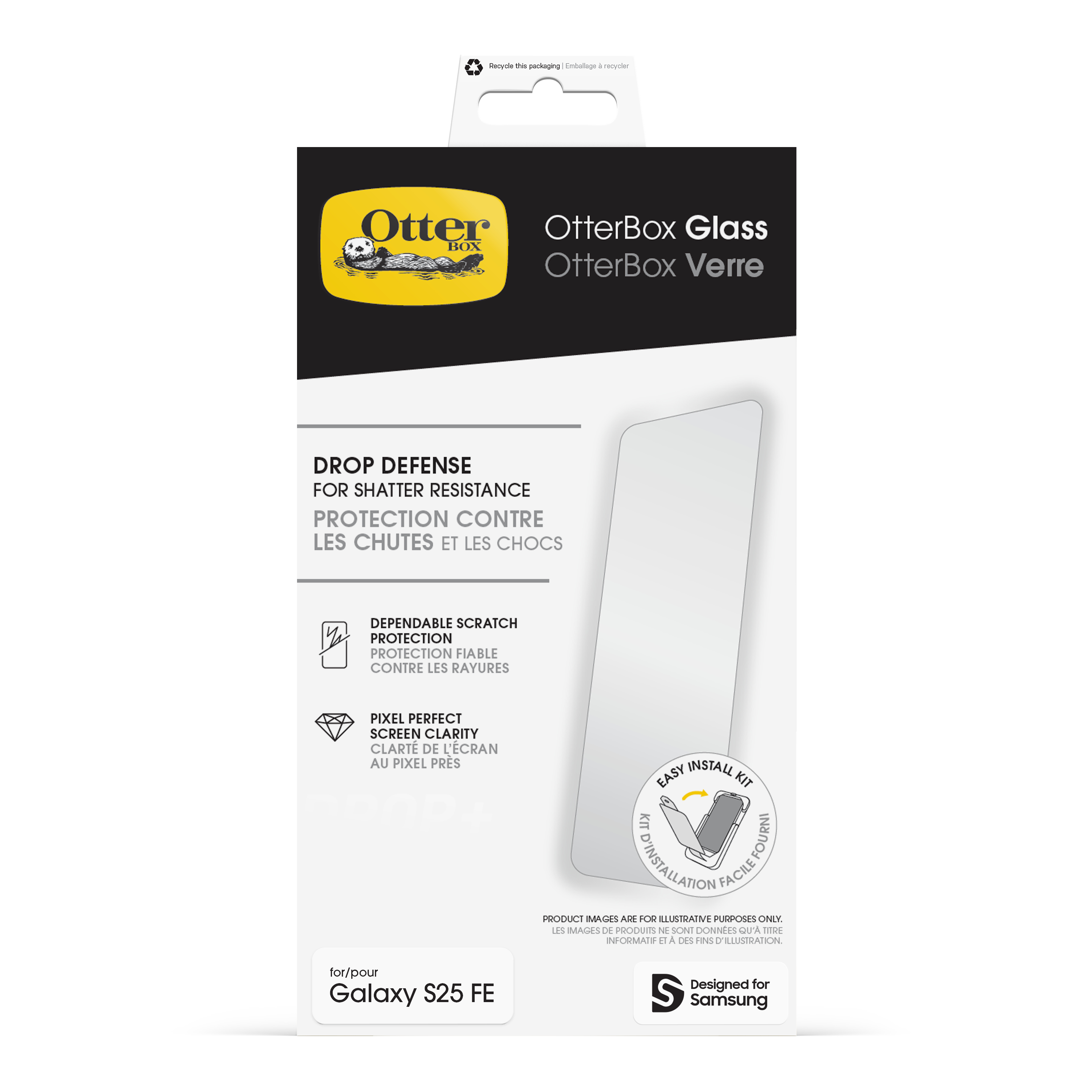 OtterBox Glass Displayschutzfolie für Samsung Galaxy S25 FE Transparent