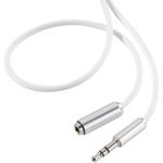 SpeaKa Professional SP-7870516 Klinke Audio Verlängerungskabel [1x Klinkenstecker 3.5 mm - 1x Klinkenbuchse 3.5 mm] 0.50 m Weiß SuperSoft-Ummantelung (SP-7870516)