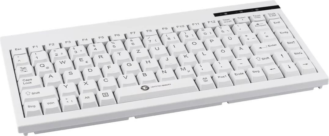 GCQ CleanType Easy Basic Compact Tastatur 88 Tasten USB QWERTZ Weiß