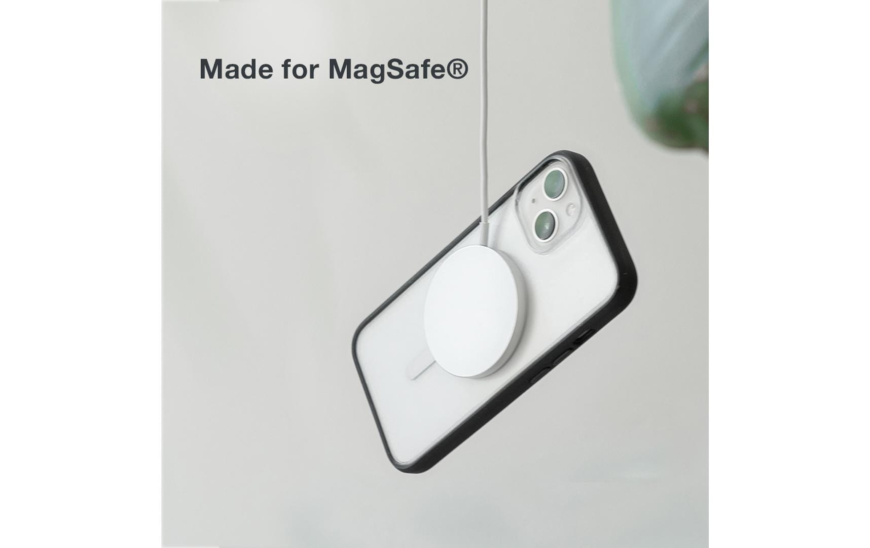 Woodcessories ECO637 Handyhülle für iPhone 14 6,1" MagSafe Schwarz Transparent