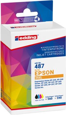 EDDING Druckerpatrone ersetzt Epson T29XL Multipack 4 Kompatibel Schwarz Cyan Magenta (18-487-01)
