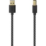Hama 00201001 USB Kabel USB 2.0 1,5 m USB A USB B Schwarz - Silber (00201001)