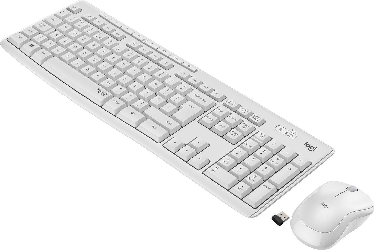 Logitech MK295 Silent Tastatur-Maus-Set 2.4 GHz US International Off White