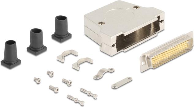 Delock Sub-D Steckergehäuse 50 Pin aus Metall inklusive Steckerverbinder Stecker und (67140)